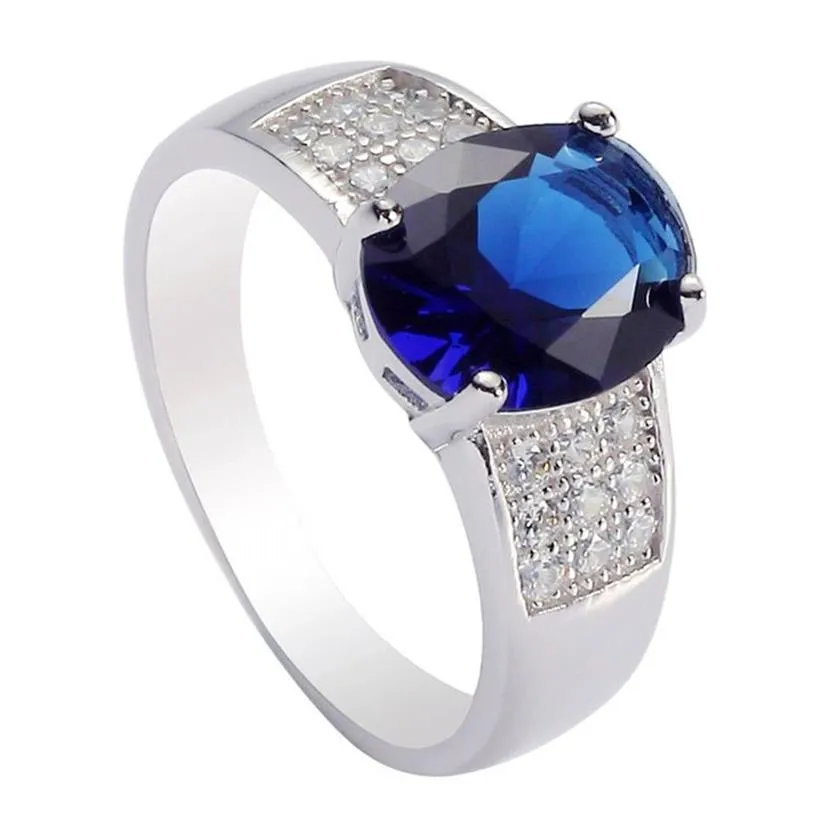 925 srebro dla kobiet pierścienie ciemnoniebieskie sześcienne cyrkonia Ulubione s-3706 Sz#6 7 8 9 Rave Recenzje szlachetne hojne nowe przyjazdy329y