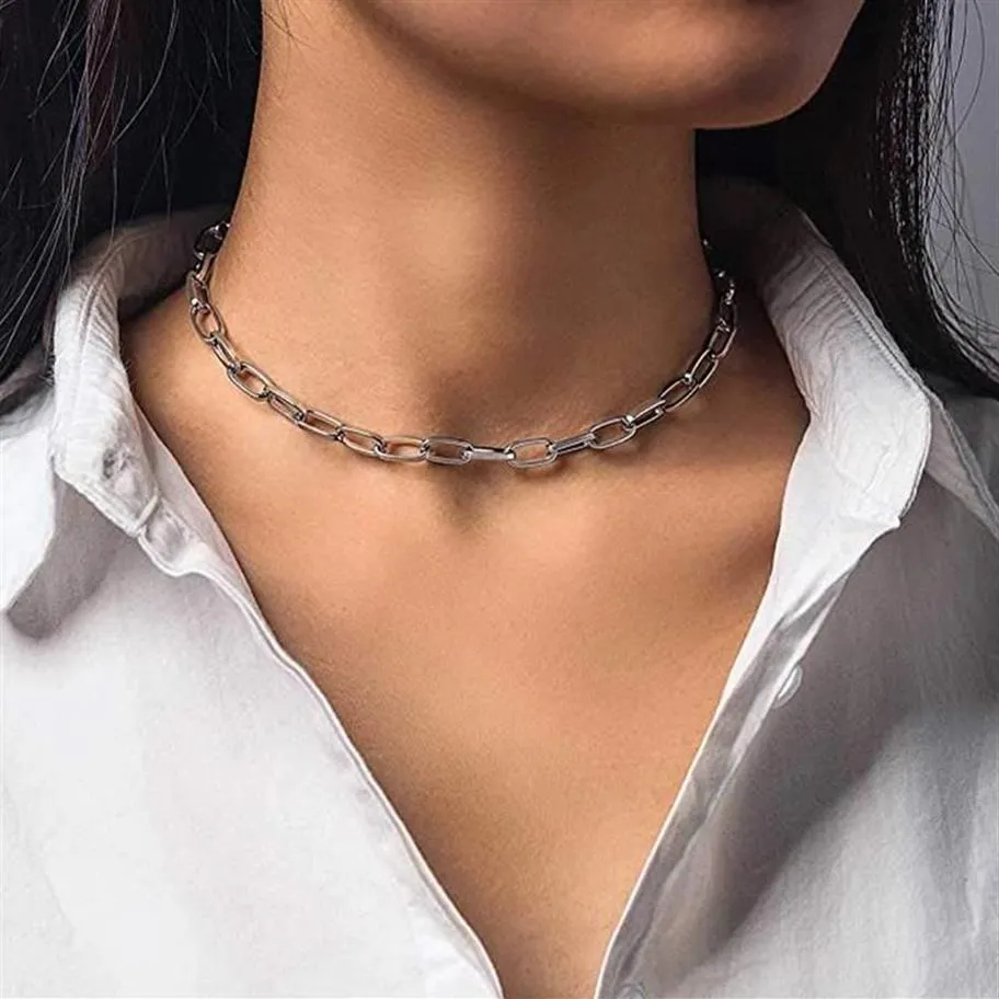 Classic Paperclip Oval Link Chain Necklace for Women Men Girls Boys - 4mm 5mm Metal Choker 14 16 18 20 22302C