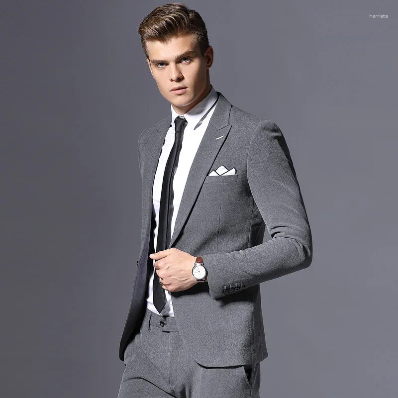 Garnitury męskie 2023 Suib wiosenny i jesienny zestaw ślubny Groom Slim Fit Business Professional Casual