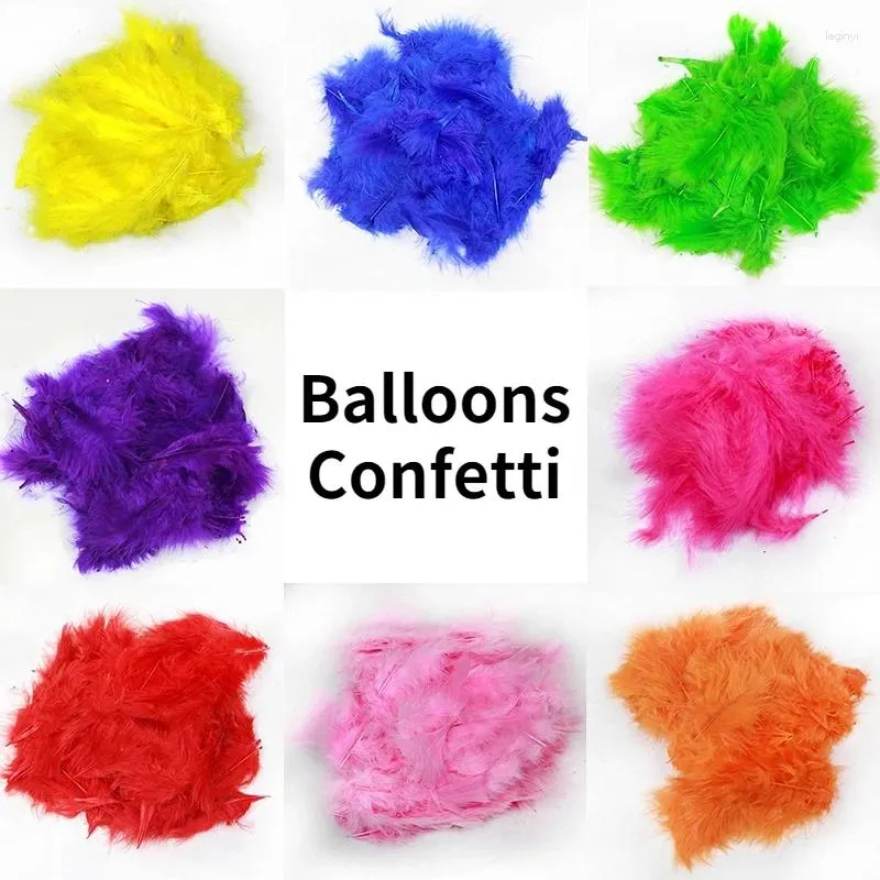 Party Decoration 100 PCS/Pack Filler Feather Confetti Bubble Ballon för dekorativa fast färgprydnadsmaterial