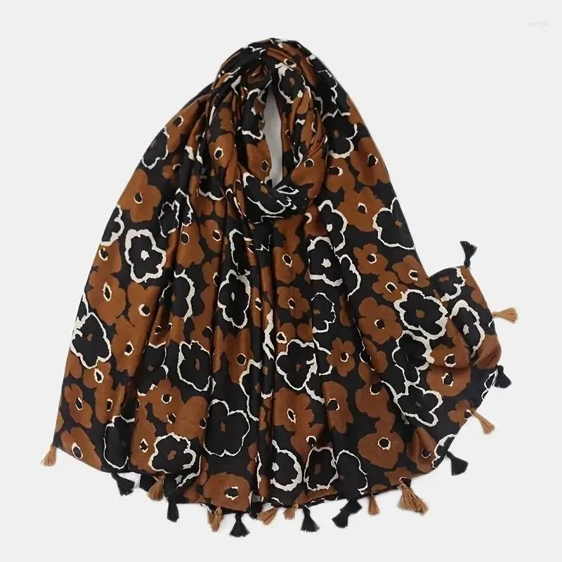 Sciarpe Moda Donna Viola Polka Floreale Nappa Scialle in viscosa Sciarpa Lady Avvolgente di alta qualità Pashmina Stola Bufanda Hijab musulmano Snood