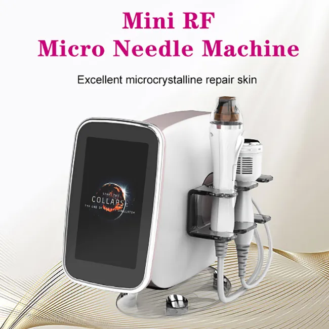 Gold RF Microcrystal Anti-Wrinkle Face Firming Skin Rejuvenation Beauty Machine Microneedle + Ice Hammer Shrink Pore Whitening Salon