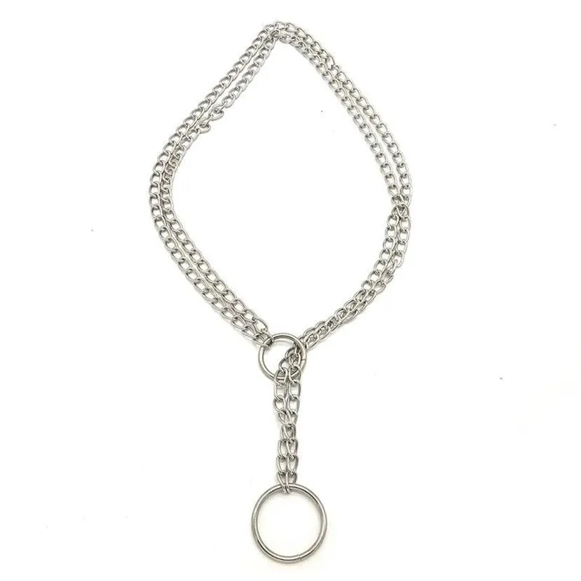 Women Bdsm Bondage Necklaces Double Chain Necklace Gothic Halskette Cool Collares Rapper Choker Punk Kolye Handmade Jewelry Chains292q