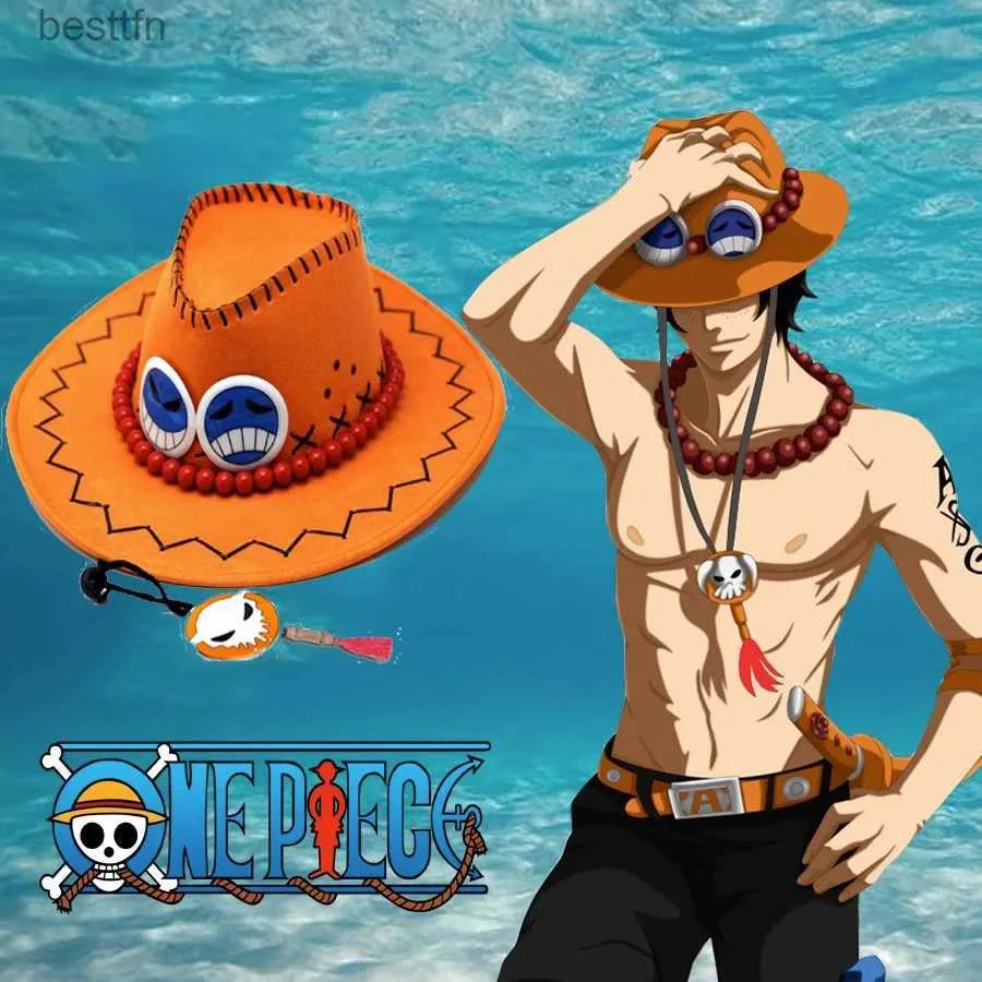 Thema Kostüm One Piece Portgas D. Ace Hüte Anime Cosplay Cowboy Kappe für Männer Frauen Kinder Piraten Kappe Hüte Spielzeug für Kinder Erwachsene Weihnachten GiftL231013