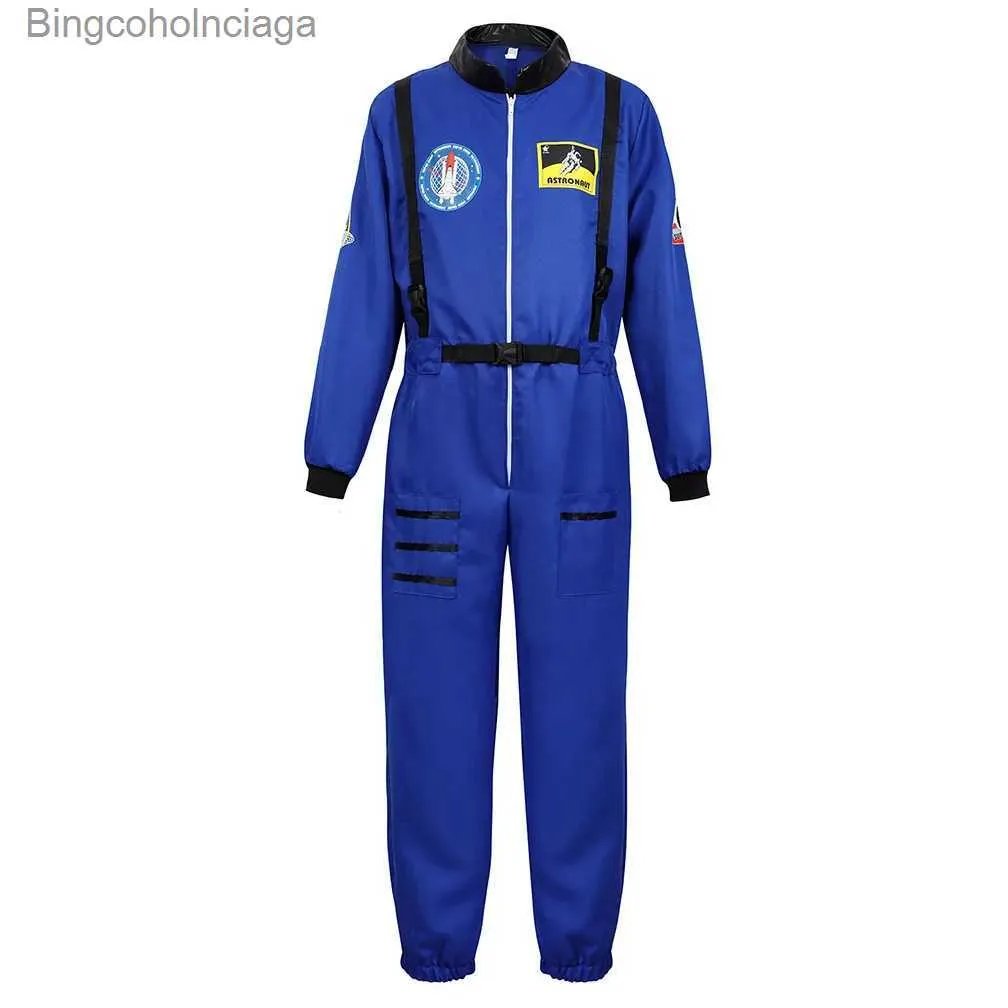 Mens Astronaut Spaceman Costume Coveralls for Halloween Cosplay