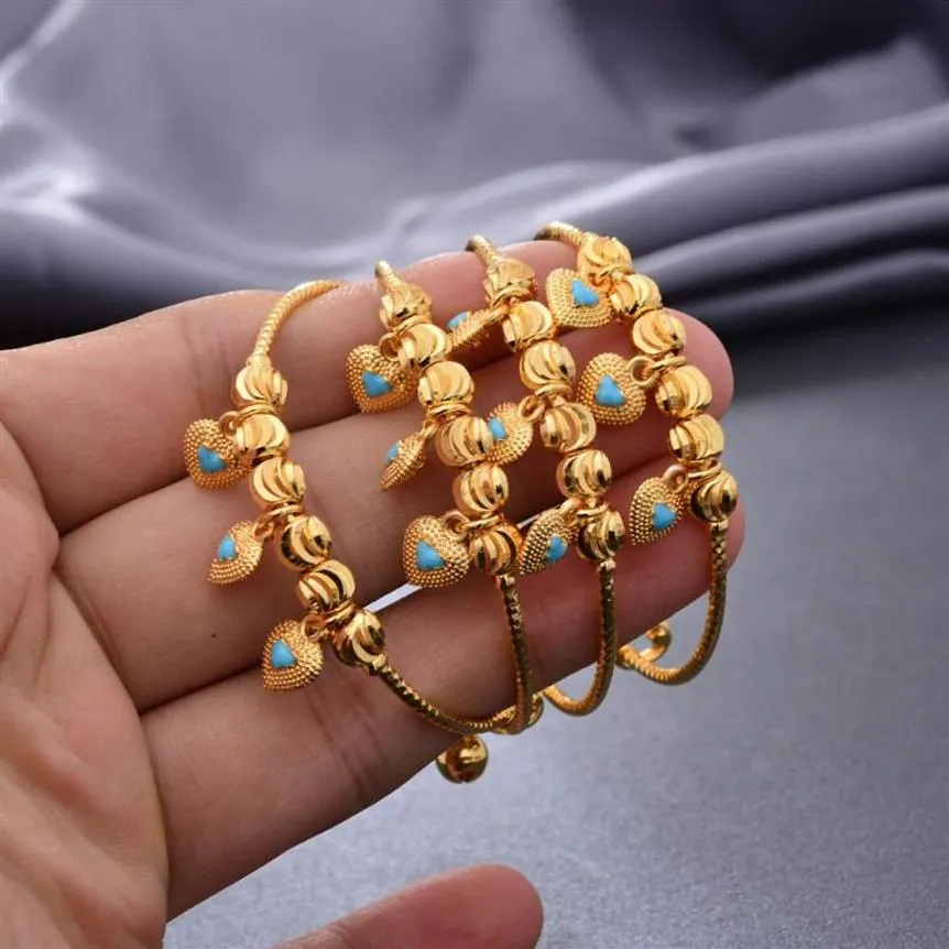 Bangle 4st Lot Dubai Girl BOY Birthday Present Baby Bangless smycken Koppar Justerbar Småbarnsarmband239m