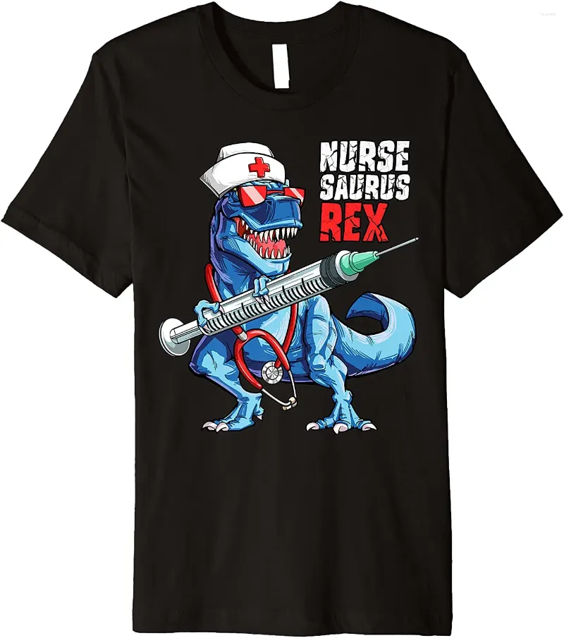 Magliette da uomo Nursesaurus Rex Camicia Saurus Regalo infermieristico Grafica da uomo Top T-shirt Camisa Tops Tees Cotton Classic