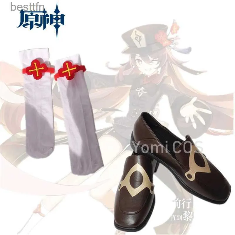 Tema kostym ny genshin påverkan hutao cosplay skor stövlar sockspel hu tao cos props scen egendom projekt karaktärer accessorie presentl231013