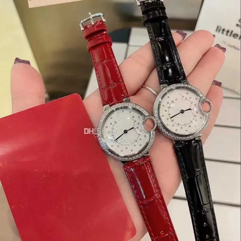 Luxusuhr Orologio con diamanti intarsiati di alta qualità in acciaio inossidabile 904L in pelle da donna designer 33mm braccialetto Montreal di lussovetro zaffiro luminoso impermeabile Montes