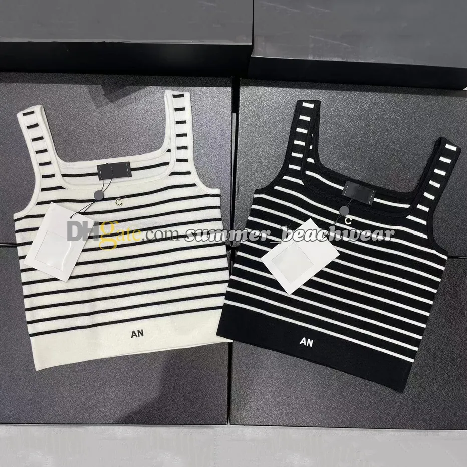 Stripe Print Tanks Top Women Square Szyjka kamizelka siłowni kamizelka sportowa letnia oddychająca dzianina koszulka