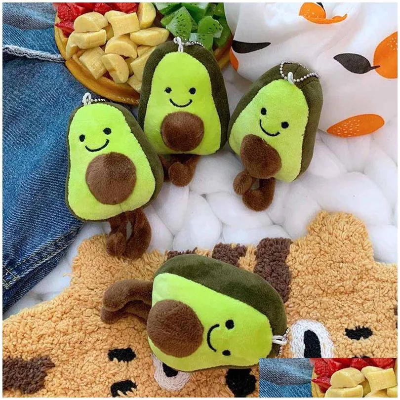 Bonecas de pelúcia Bonecas de pelúcia 12cm desenho animado abacate frutas todos os tipos de frutas nova boneca fofa bolsa escolar acessórios chaveiro presente de natal para dhulo