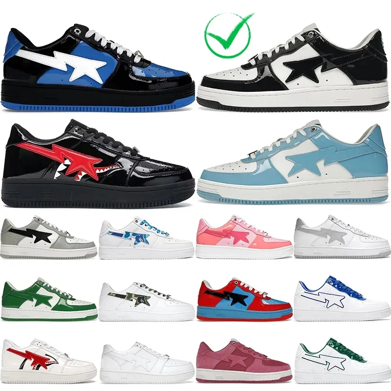 Designer Bapestan Shoes Men Women Sta Low Patent Leather Camouflage Skateboarding Jogging Trainers Star Sneakers Bathing 36-45