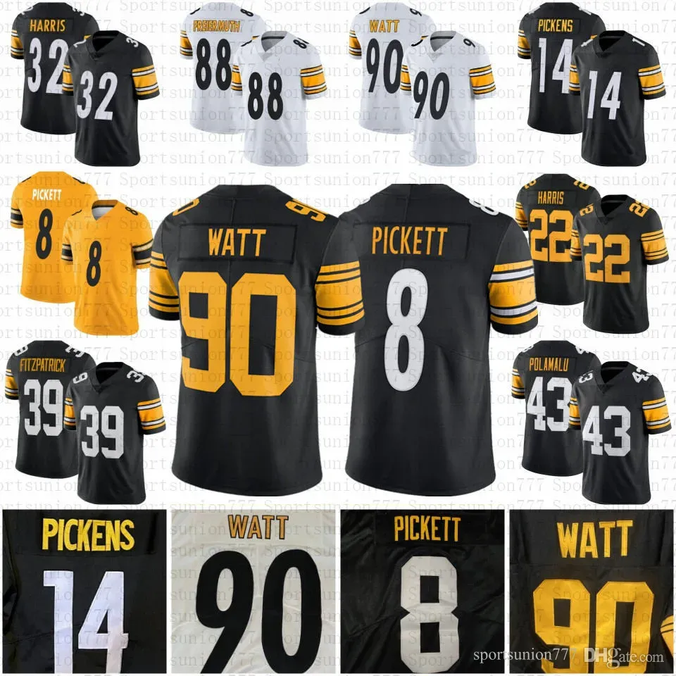 TJ Watt 8 Kenny Pickett Camisetas De Fútbol Pickens Franco Najee