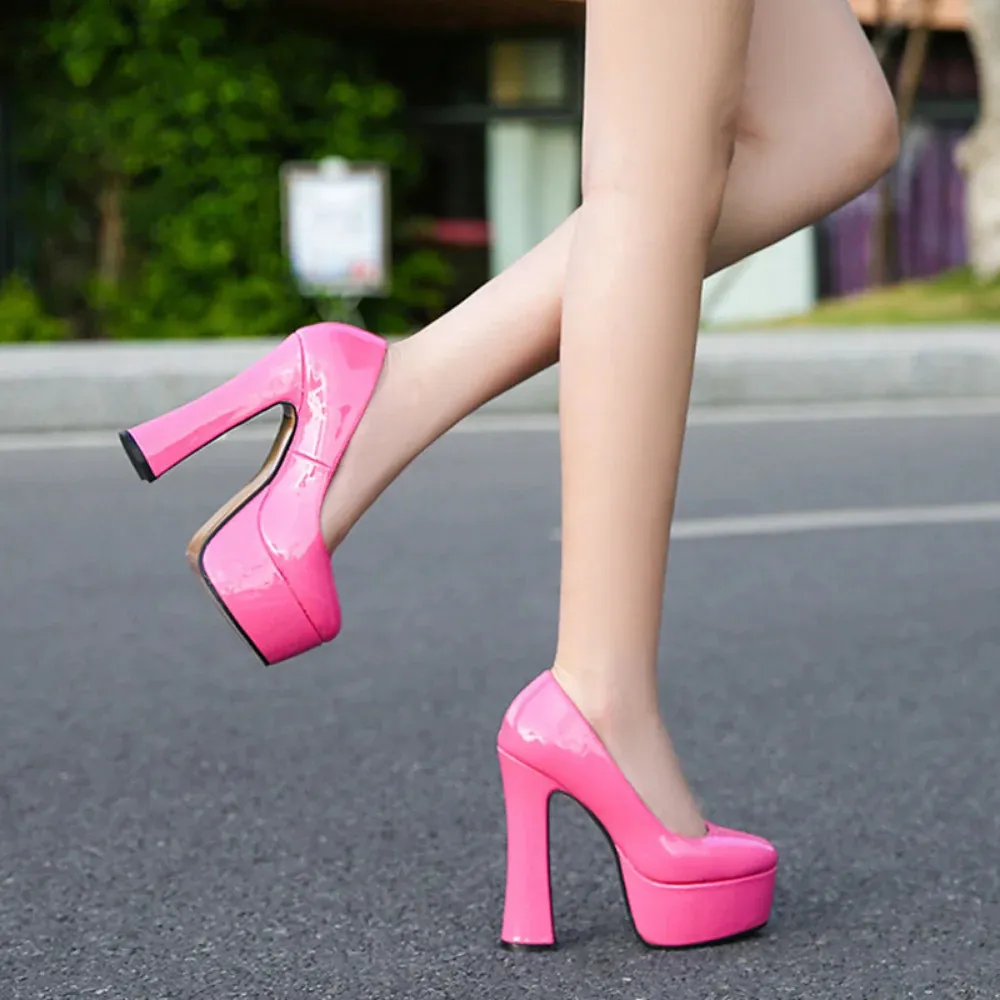 Hot pink chunky platform heels | Street Style Store | SSS