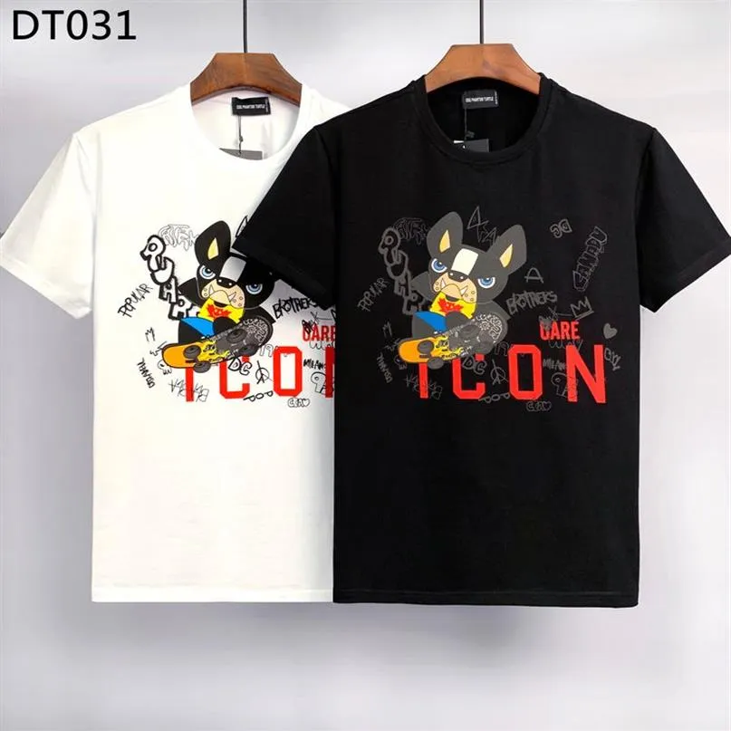 DSQ Phantom Turtle Męskie koszulki Męskie Projektant T koszule czarne białe tylne back cold T-shirt mężczyzn Summer Italian Fashion Casual Stre239d