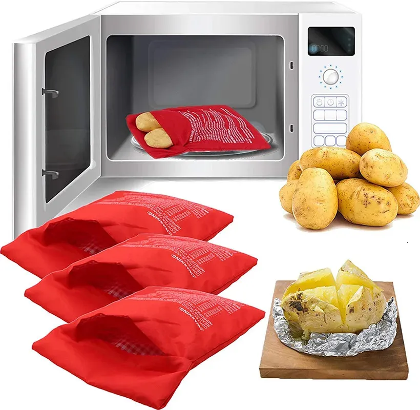 Andere bakvormen Magnetron Aardappelkoker Tas Gepofte Aardappel Magnetron Koken Aardappel Snel Snel Keukenaccessoires 231013