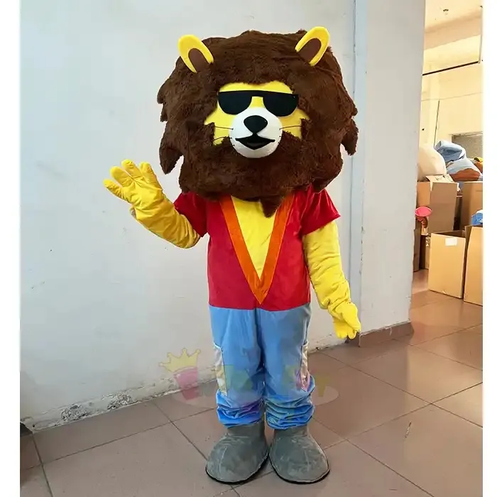 Fursuit cool lejon maskot kostymer jul fancy fest klänning tecknad karaktär outfit kostym vuxna storlek karneval påsk reklam temkläder