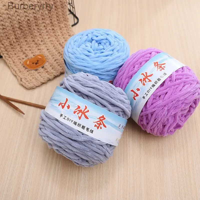 YARN 1PCS 100G/ボールアイススレッド粗いウールシングルディーウールボールかぎ針編みスレッド自己編みウールボール231013