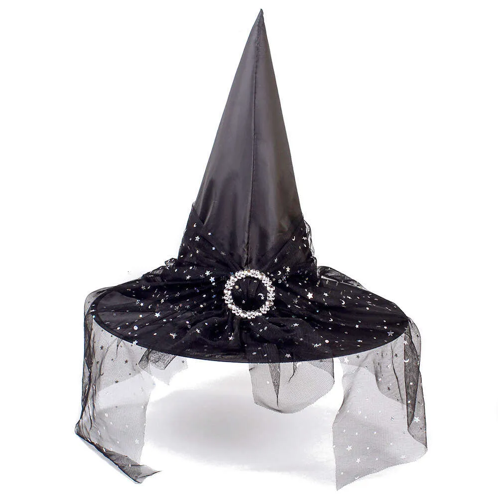 Chapeau de sorcière d'Halloween, accessoire de décoration en toile d'araignée, chapeau de fête pour adultes et enfants, chapeau de boule