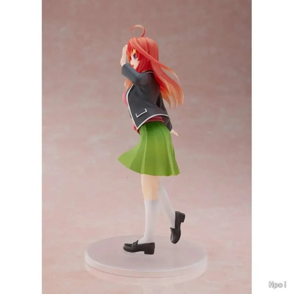 Maskottchen-Kostüme, echte 20 cm große Anime-Figur, Itsuki, rosa Oberteil, schwarzer Mantel, Schuluniform, die Quintessenz der Quintuplets, Modellpuppen, Spielzeug, Geschenk zum Sammeln