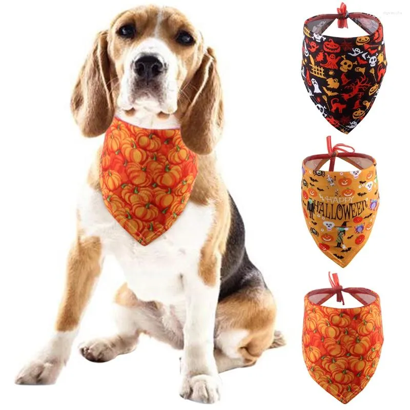Hundkläder Scarf Bandana Halloween Washable Cute Pattern Bow Tie Cat Accessories Pet Products
