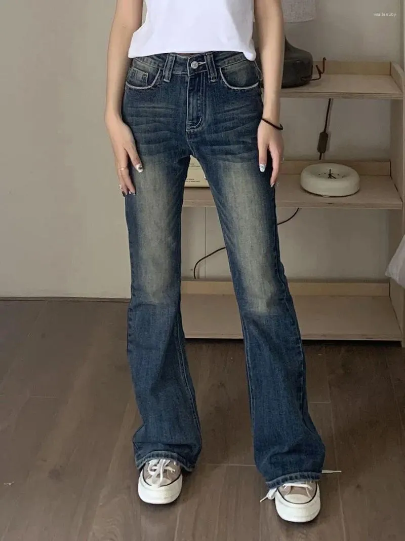 Jeans pour femmes Mode Femme Pantalon droit pour femme Vêtements Femme Y2K Pantalon taille haute Denim Maman Baggy