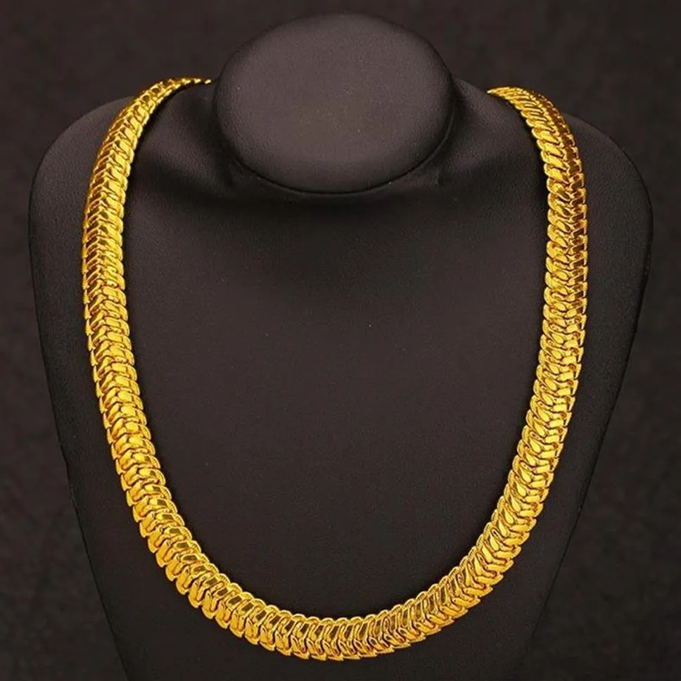 Chaîne à chevrons en or jaune 18 carats, collier classique pour hommes, accessoires solides, longueur 23 à 6 pouces, 232B