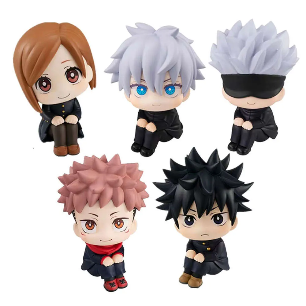 Mascot Costumes 5pcs/set 6cm Figure Q Version Anime Jujutsu Kaisen Itadori Yuji Sitting Nanami Kento Model Dolls Toy Gift Collect Pvc Material