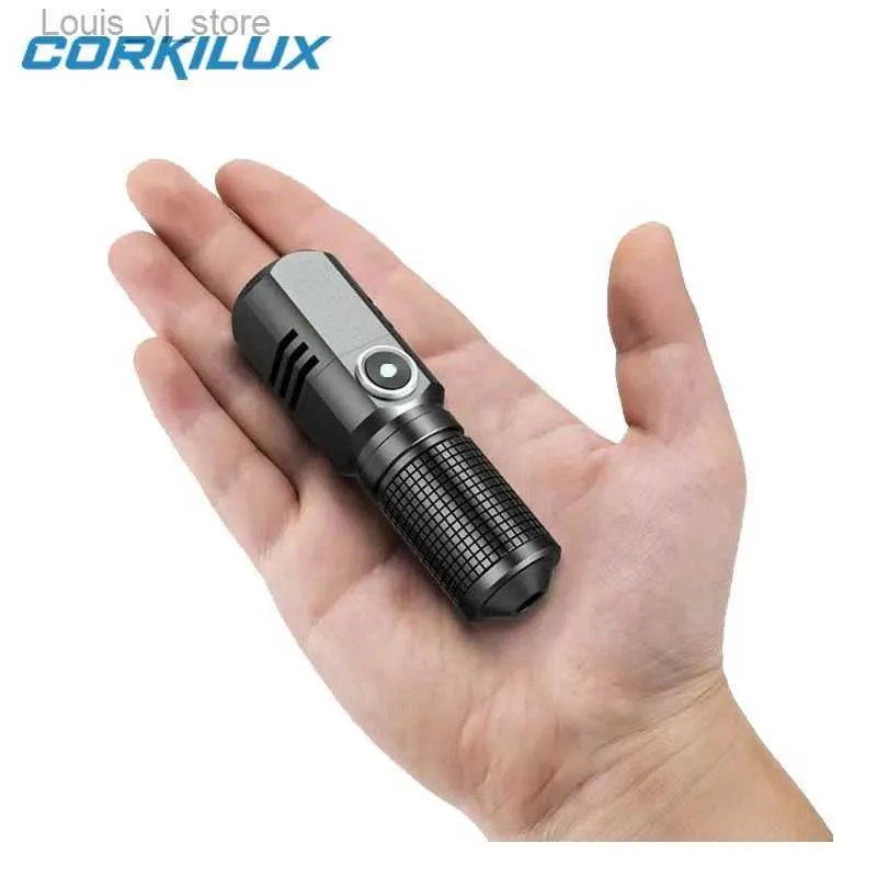 المصابيح الضوئية مشاعل Corkilux Mini LED المصباح العالي اللواتير العالية قابلة للتكبير الجيب EDC مصباح يدوي تكتيكي للكلب في حالة الطوارئ المشي yq231013