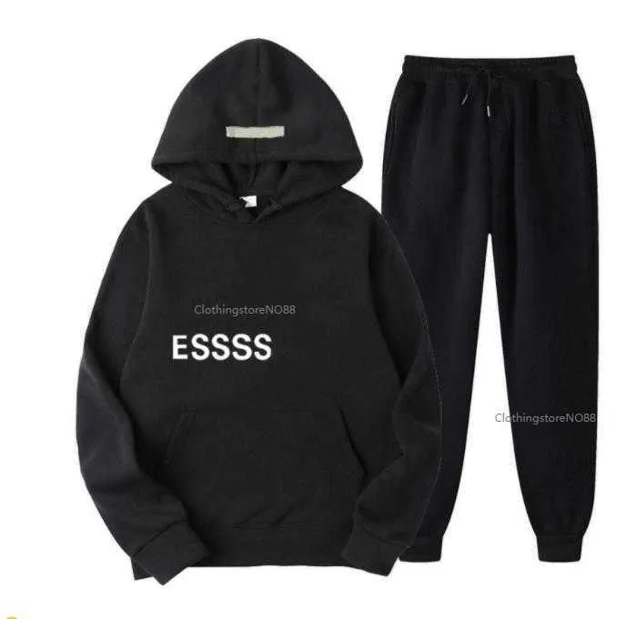 2024 Mens Survêtement Designer Ess Set Pull à capuche à manches longues Casual Essen Vêtements Pantalons de sport Lâche Haute Qualité S-XL Essentail