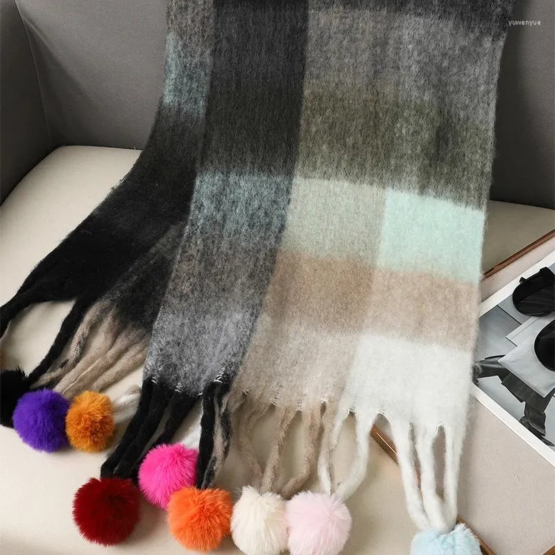 Sjaals Macaron Kasjmier Sjaal Voor Vrouwen Grote 38x214 cm Pashmina Winter Warme Sjaal Wraps Bufanda Vrouwelijke Met Kwastje