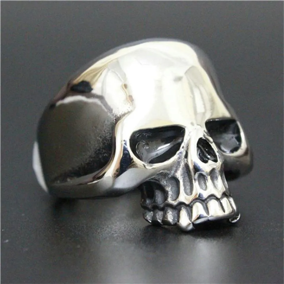 5pcs Nowy popularny fajny pierścień czaszki 316L stal nierdzewna Man Boy Fashion Personal Design Ghost Skull Ring235k