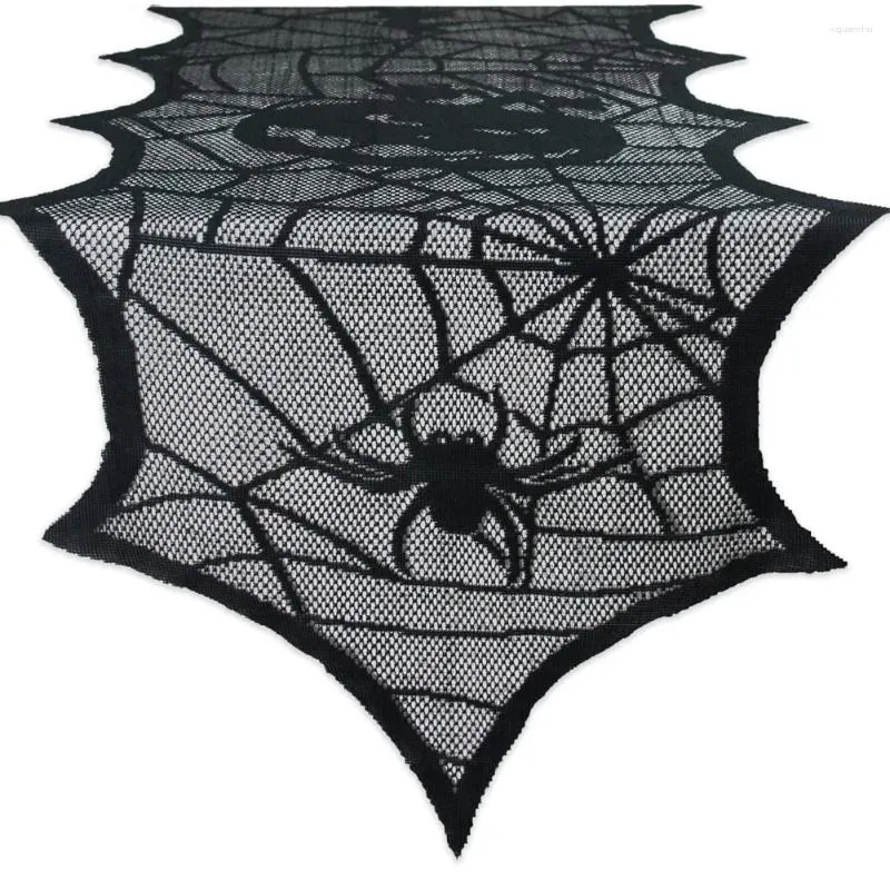 Tovaglia Halloween Runner Tovaglia europea e americana Decorazione familiare in pizzo nero