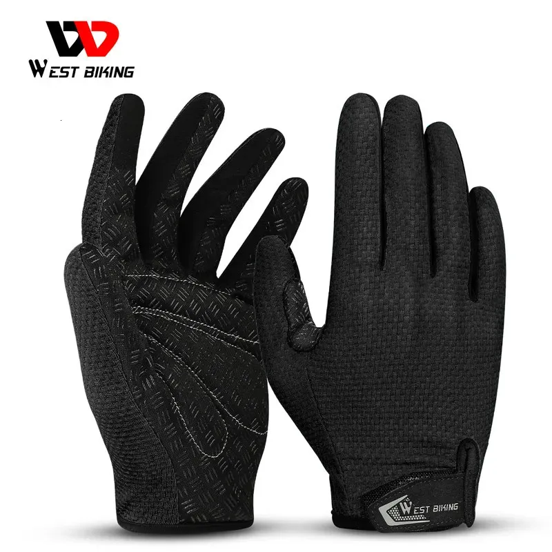 Five Fingers Gloves WEST BIKING Sports Cycling Breathable Nonslip MTB Road Bike Touch Screen Men Women Outdoor Running Bicycle 231012