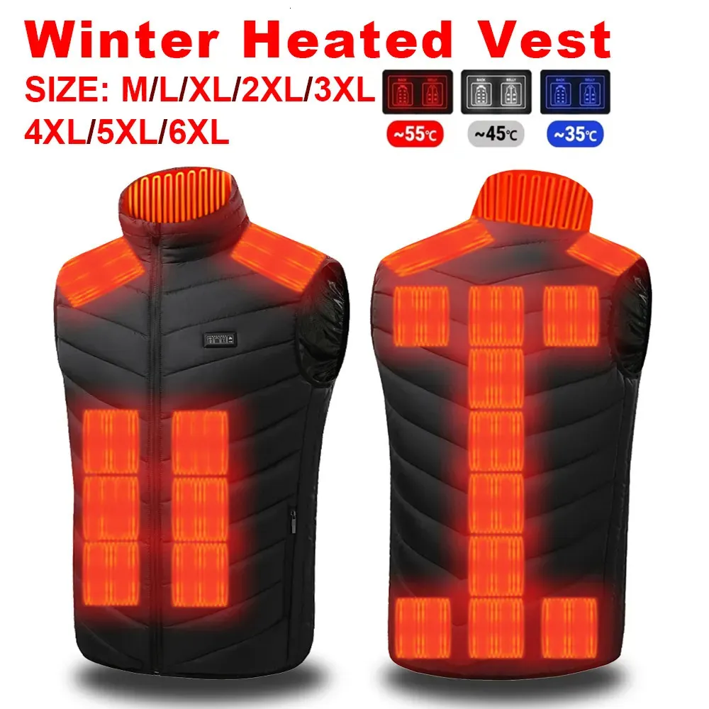 Men's Vests Heated Vest USB Intelligent Dual Control Switch 9111521 Zone Hunting Winter Men''s Warm 231012