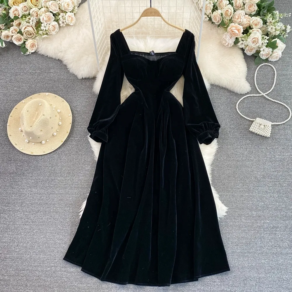 Elegant Velvet Long Sleeve Dresses: A Line Vintage... From Stephaniestore666, $42.97 In Bulk | DHgate.Com Elegant Velvet Long Sleeve Dresses: A Line Vintage... From Stephaniestore666, $42.97 In Bulk | DHgate.Com