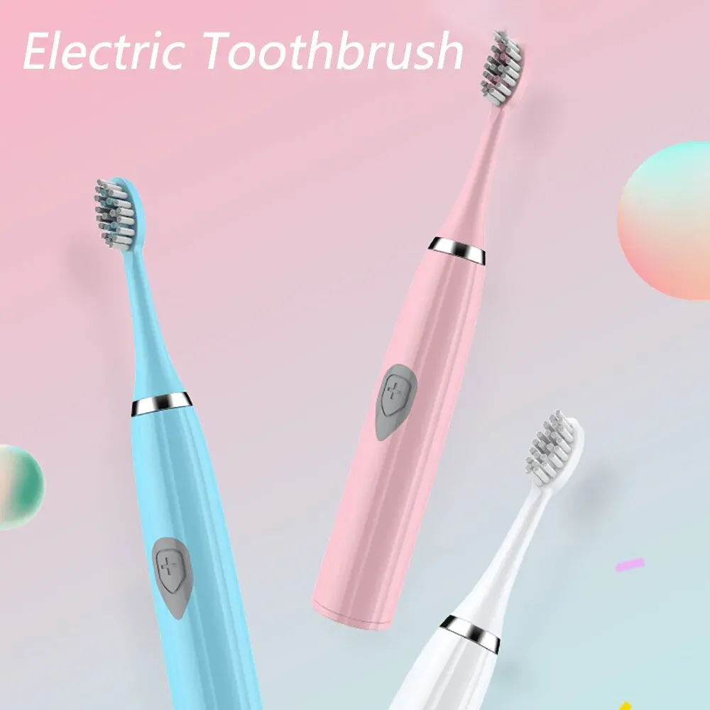 Escova de dentes elétrica sônica ultrassônica, carregador usb, recarregável, lavável, branqueamento eletrônico, à prova d'água