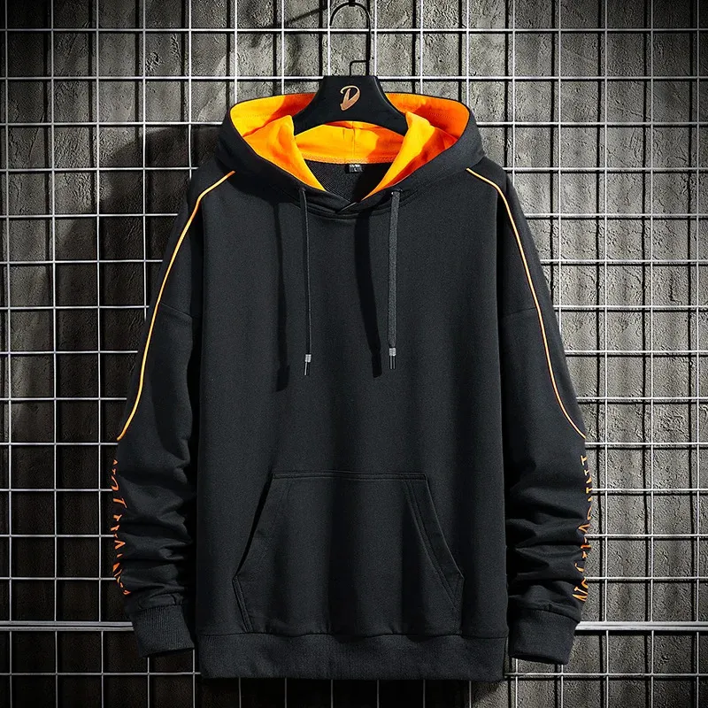 Sweats à capuche pour femmes Sweatshirts grande taille Hip Hop Rock Streetwear S-8XL noir hommes Hip Hop à manches longues pull surdimensionné sweats à capuche vêtements 231013