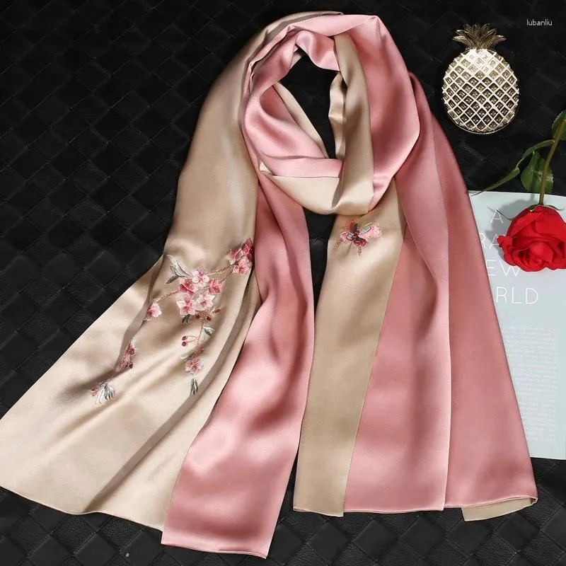 Шарфы Шарф Шаль женский осенне-зимний шелковый Cheongsam Сучжоу с ручной вышивкой двойного назначения