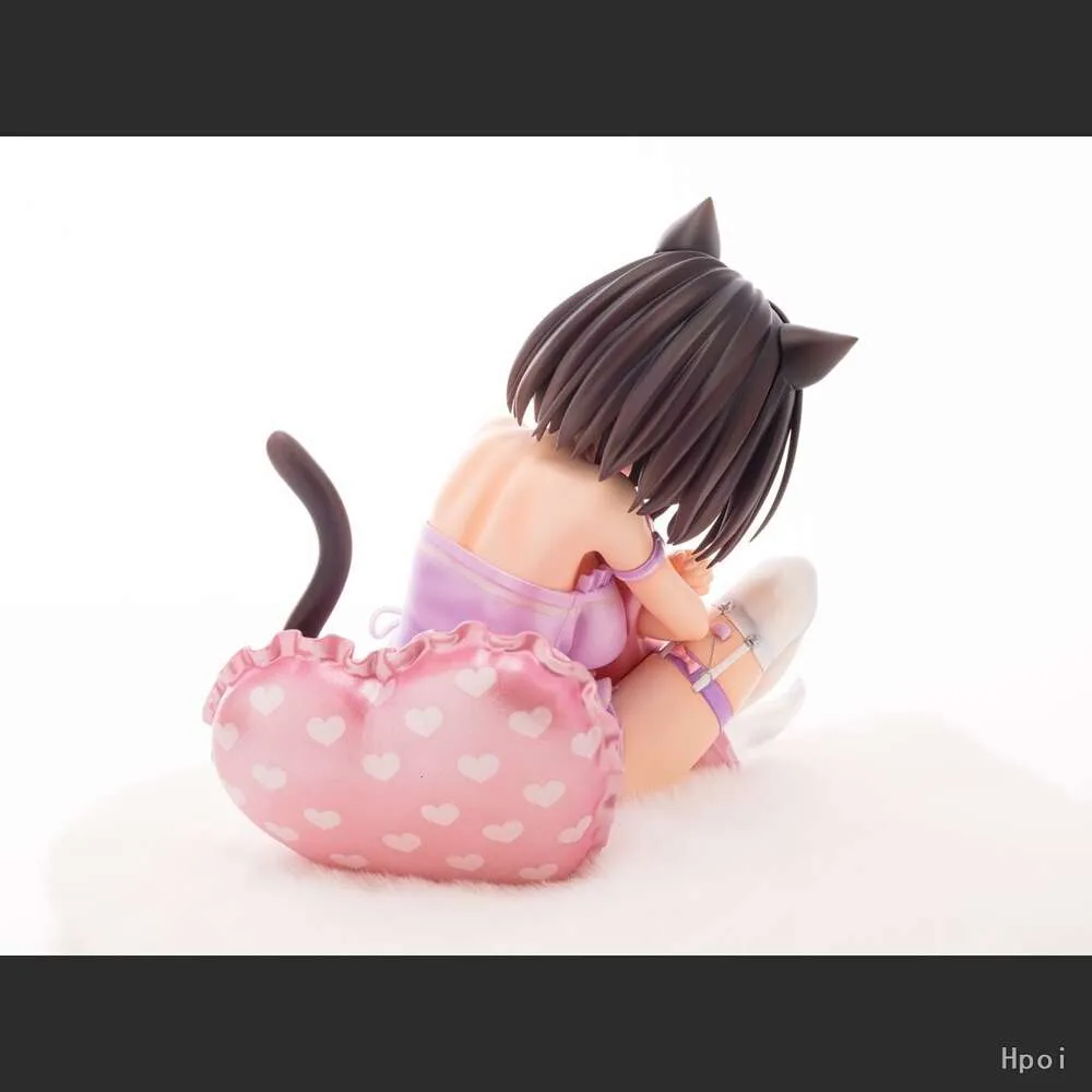 Mascot kostymer 14 cm anime figur ayaka sås sexig pamas katt öron svans knäande modell dockor leksak present samla boxat prydnad pvc material