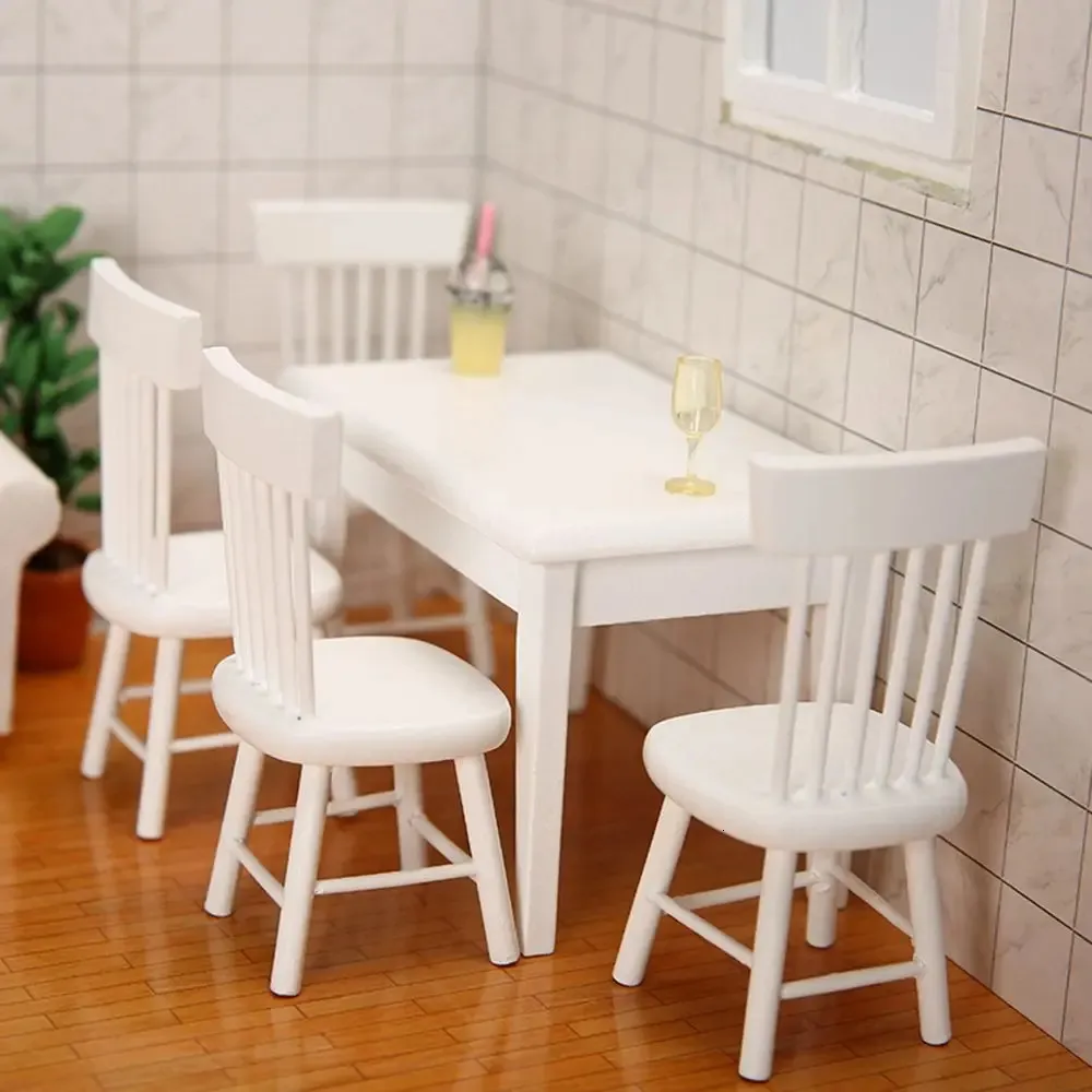 Doll House Accessories 1 12 Mini Wood Tables Dollhouse Diy Decoration Mini Scene Table and Chair Model Table Furniture Toys Doll House Accessories 231013