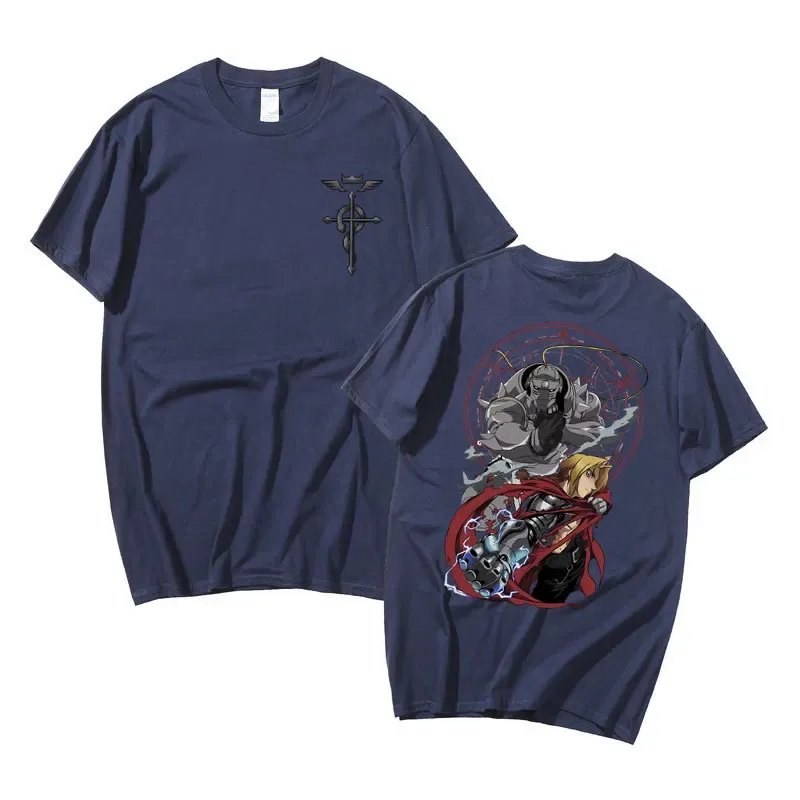 Mens t Shirts Anime Fullmetal Alchemist Edward Elric Vintage Graphics Tshirt Men Women Manga Fashion Brand T-shirts Oversized Shirt