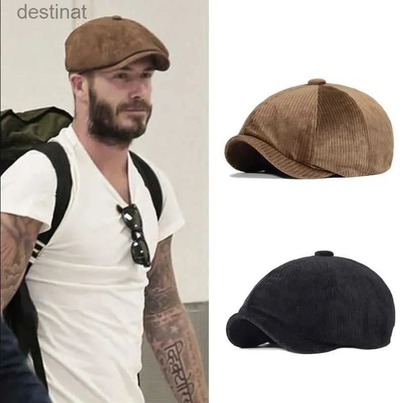 Berets unisex wiosna jesienna zima newsboy Caps Mężczyźni i kobiety ciepły ośmioboczny kapelusz dla mężczyzn detektyw Hats Retro Flat CapSl231106