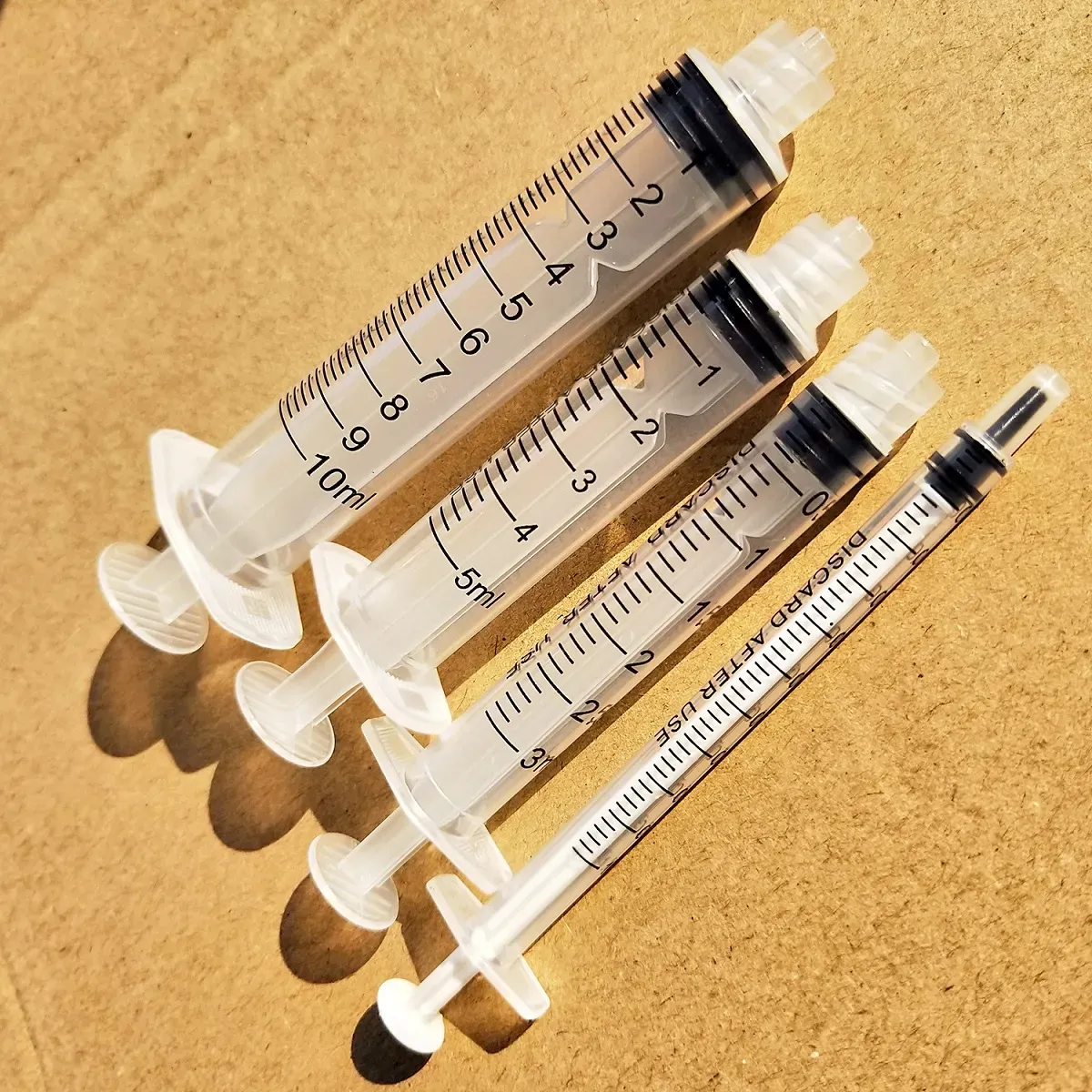 Plastic Syringe 1ml 3ml 5ml 10ml for Scientific Labs and Dispensing Multiple Uses Measuring Syringe Tools,with 1inch Blunt Tip Needles