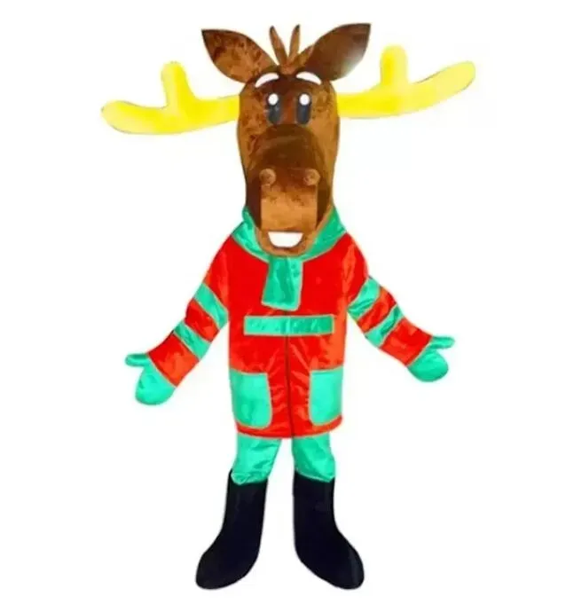 Desempenho Elk Mascot Trajes Natal Fantasia Vestido de Festa Dos Desenhos Animados Personagem Terno Adultos Tamanho Carnaval Páscoa Publicidade Tema Roupas