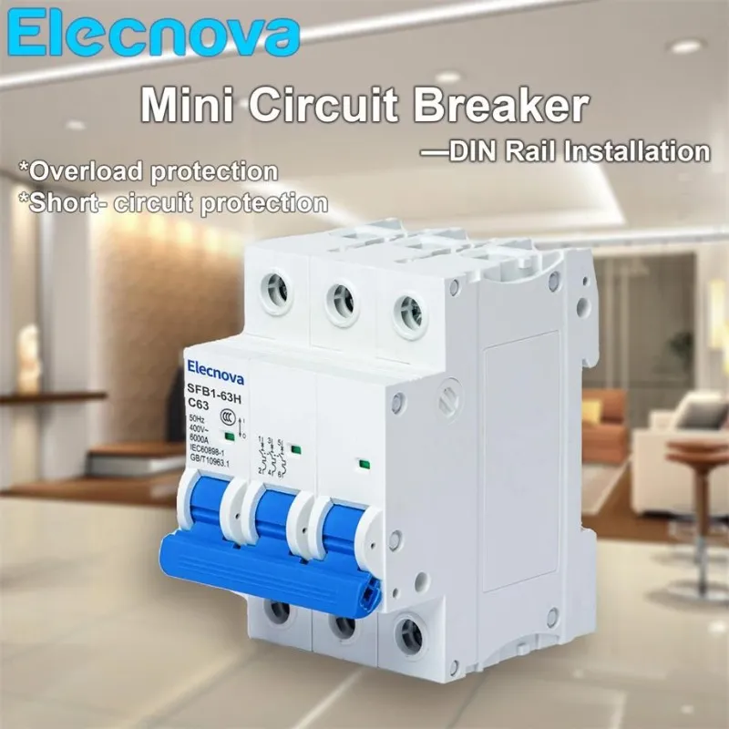 Mini Disjoncteur MCB SFB1 63HC 6/10/16/20/25/32/40/50/63A AC 230/400V 6KA  50Hz DIN Rail, Interrupteur Dair Domestique Miniature 1P Du 4,6 €