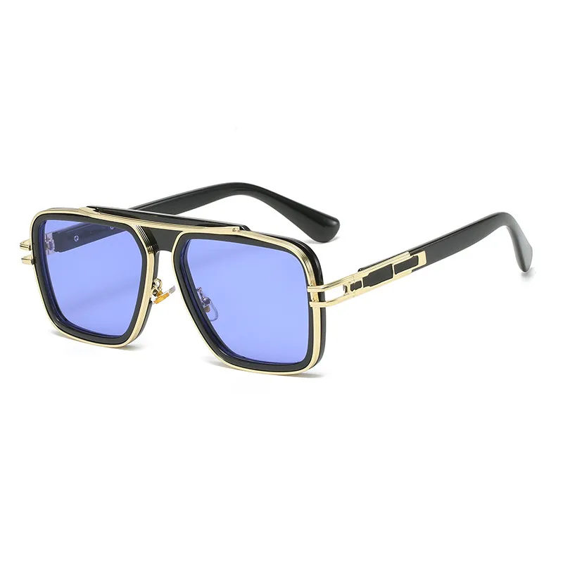 Mode haute qualité hommes lunettes hommes lunettes de soleil en métal style rétro unisexe UV400 lunettes de soleil surdimensionnées oculos de sol lunettes de conduite gafas de sol nuances