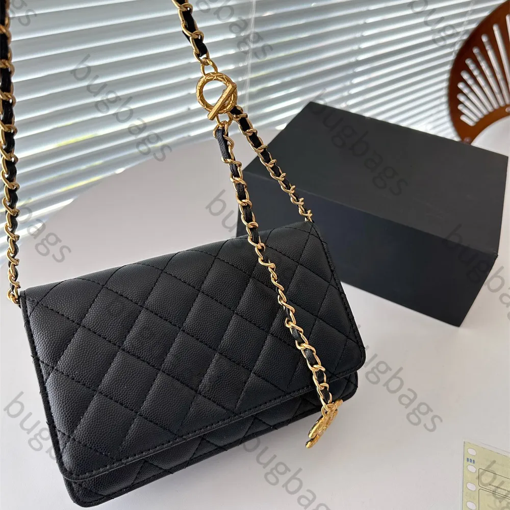 Woc flap fashion bags top quality women designer bag classic black white shoulder crossbody bags chain caviar bag checkered luxurys handbags envelope handbag