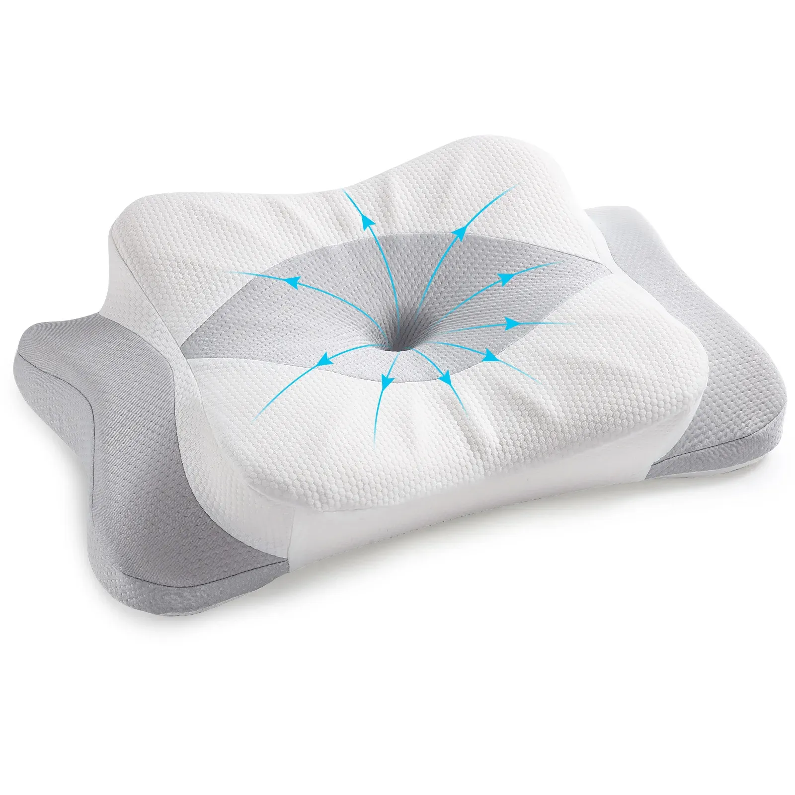 Cuscino Cervicale Ergonomico In Memory Foam – Altezza Regolabile Con Schiuma Rimovibile – Morbido E Traspirante – 50x30 Cm – Per Dormire E Alleviare La Tensione Del Collo