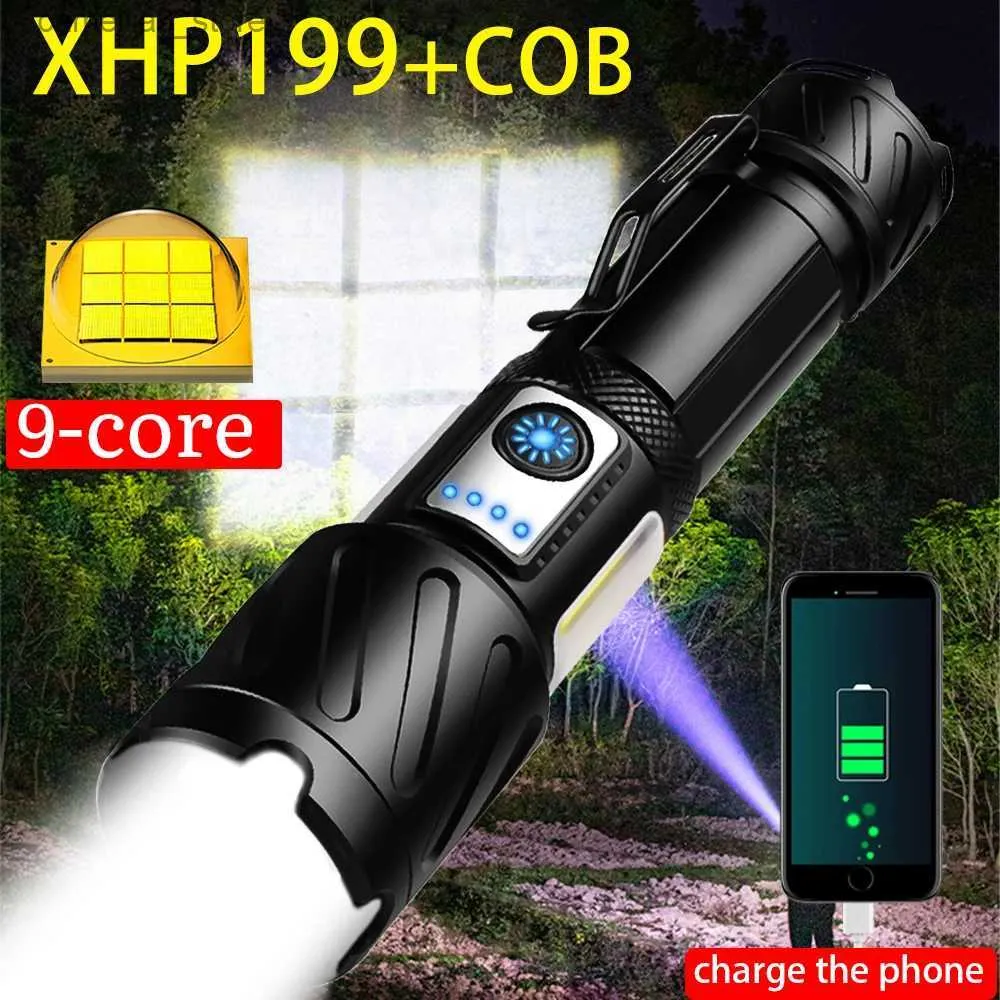 Факелы Супер Яркий Светодиодный Фонарик XHP199 С Масштабированием, USB  Перезаряжаемый Мощный Мощный Фонарик, Водонепроницаемый 18650, Тактическая  Вспышка Q231013 От 590 руб. | DHgate